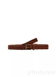 Ремень мужской ZARA плетеный каштановый