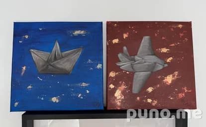 Картины (лот) акриловые на холсте 30x30
