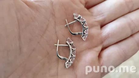 Серьги серебряные с фианитами