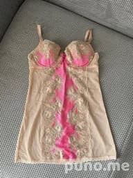 Бюстье Victoria's Secret кружевное бежево-розовое