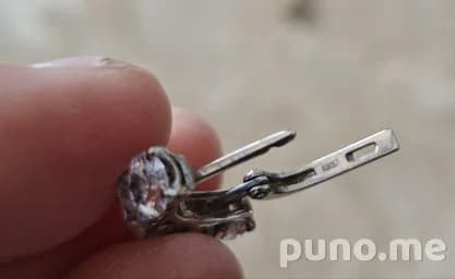 Серьги серебряные 925 пробы с фианитами