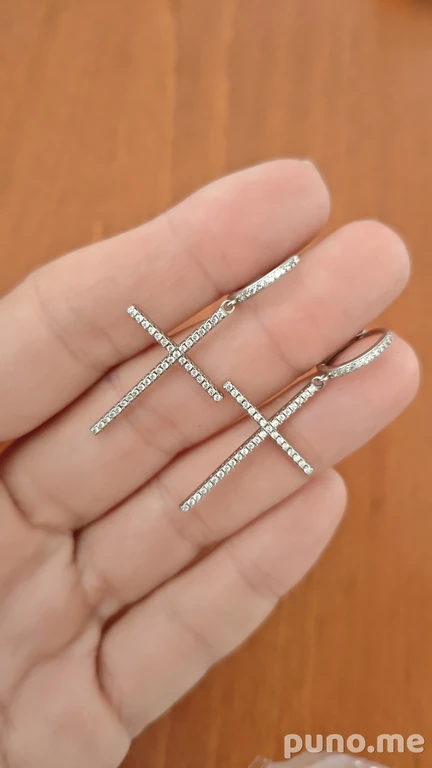Серьги-кресты из серебра 925 пробы