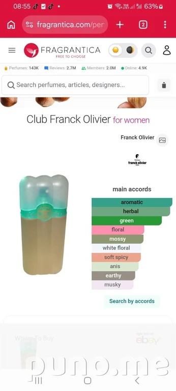Духи Franck Olivier Club